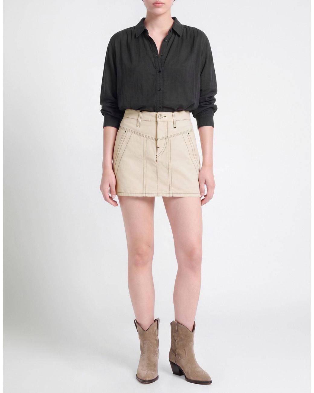 Isabel Marant Natural Mini Skirt Cotton