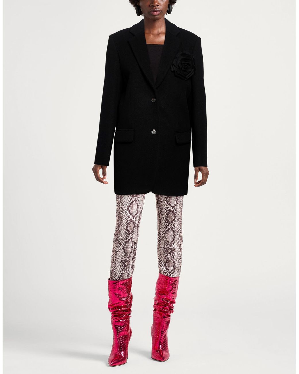 GIUSEPPE DI MORABITO Black Coat Wool, Polyamide