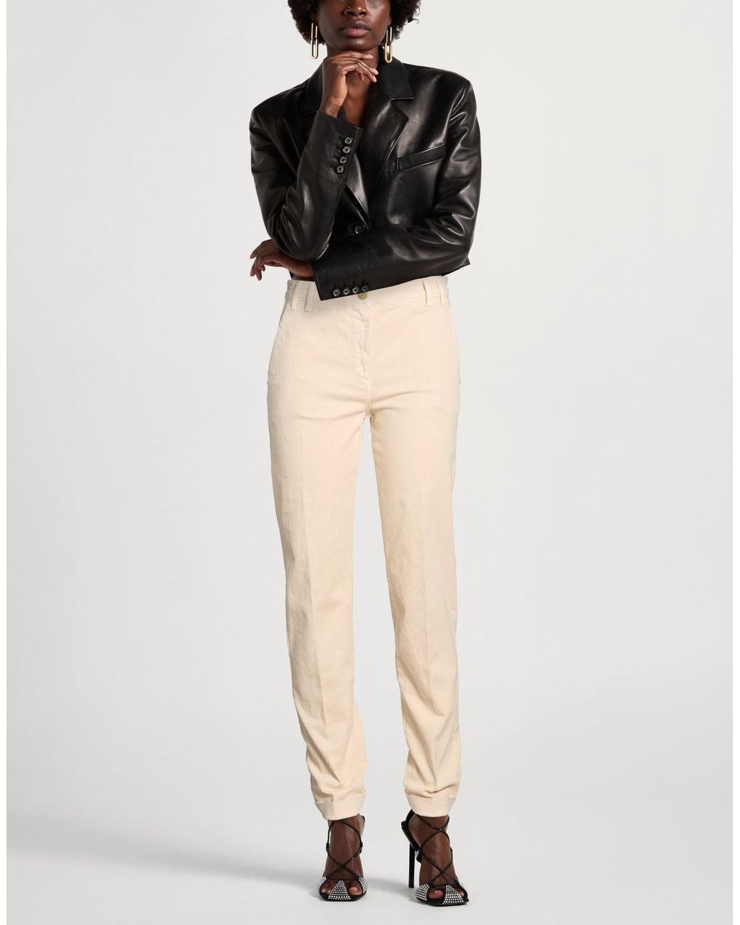 Manila Grace Natural Sand Pants Cotton, Elastane