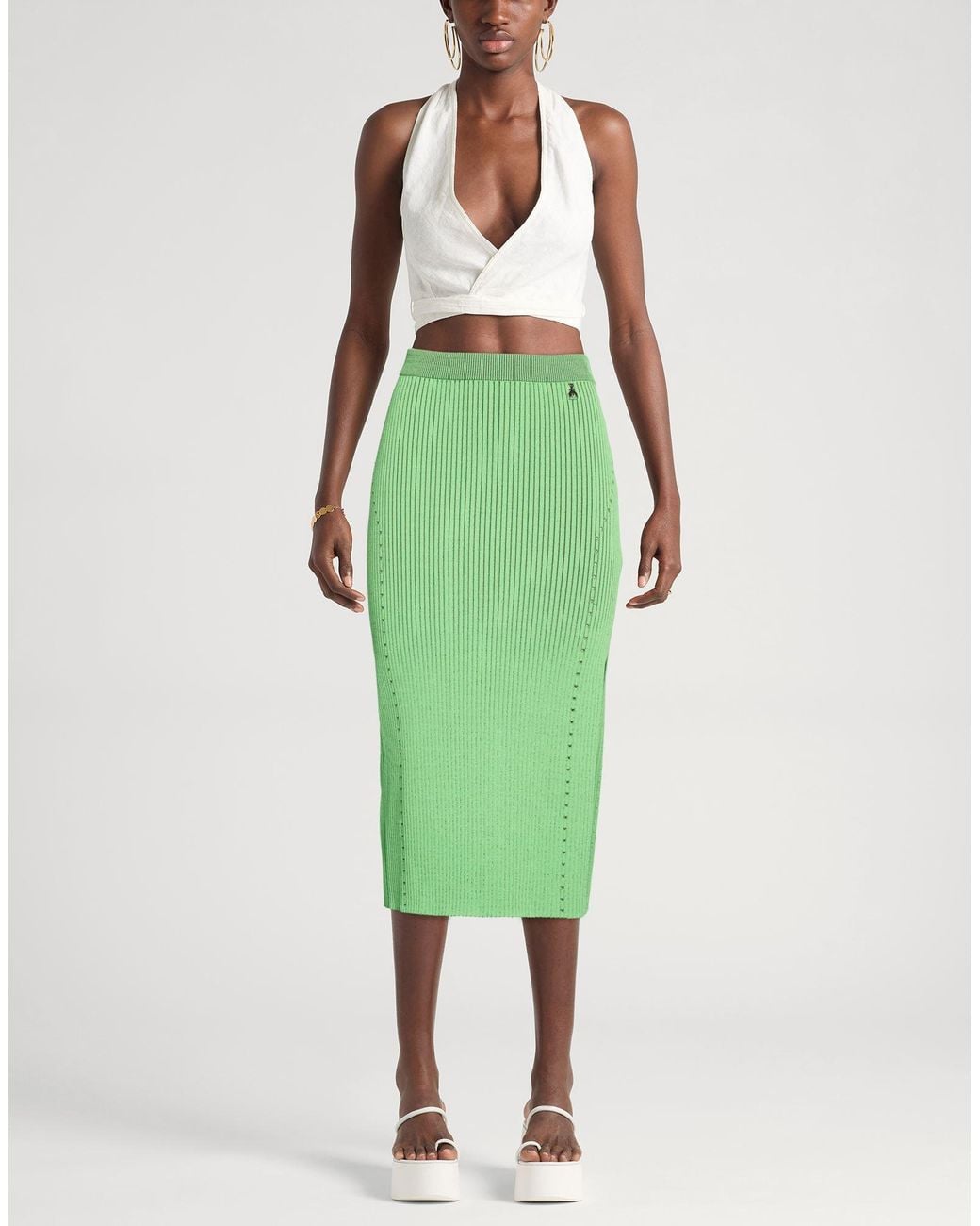 Patrizia Pepe Green Midi Skirt