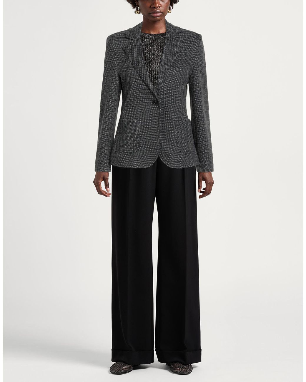 SEVENTY VENEZIA Black Blazer Polyester, Viscose, Elastane