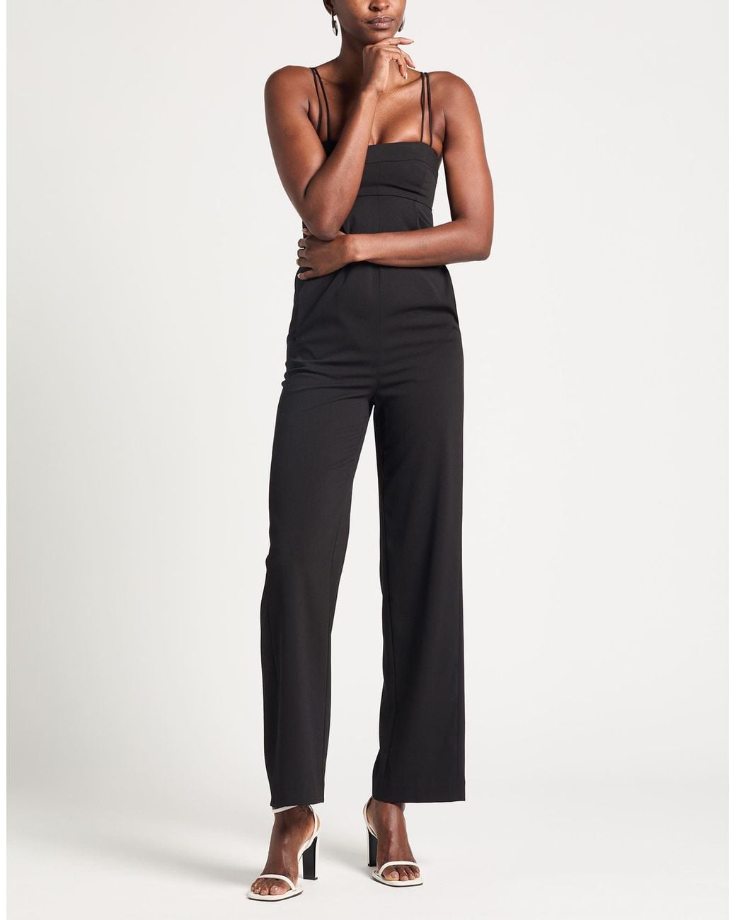 ARMANI EXCHANGE Black Jumpsuit Polyester, Elastane