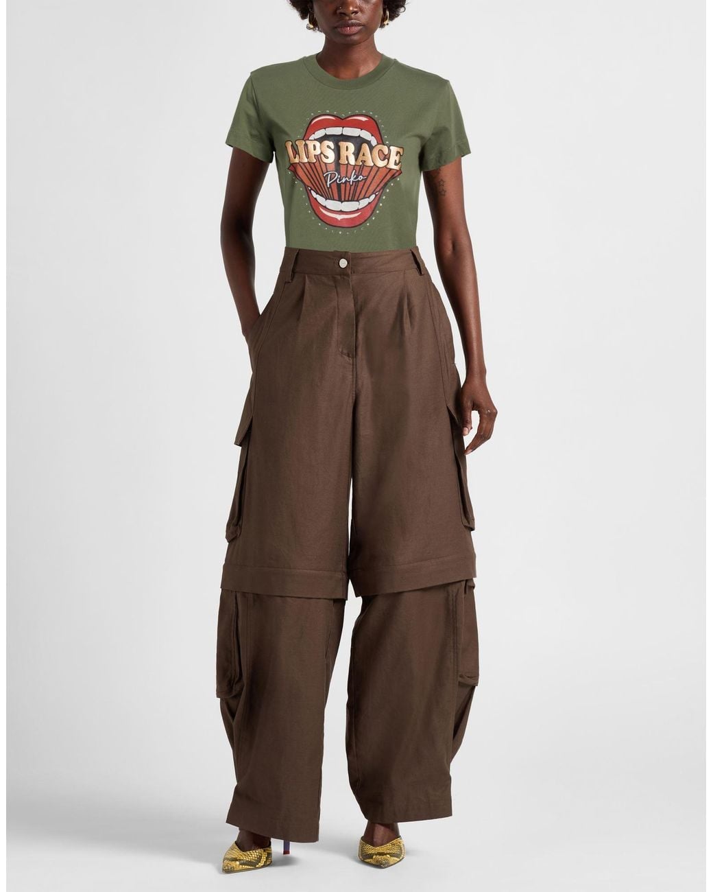 Pinko Green T-Shirt Cotton, Glass