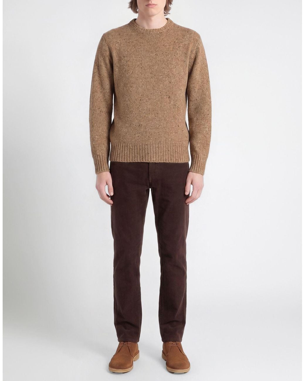 Kangra Brown Sweater Wool, Polyamide, Viscose for men