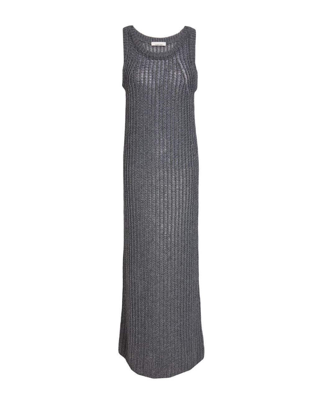 Liviana Conti Gray Maxi Dress Cashmere, Polyamide
