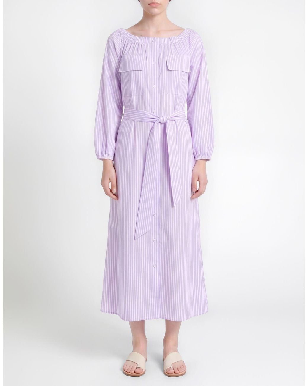 Rebel Queen Purple Lilac Midi Dress Cotton, Polyamide, Elastane