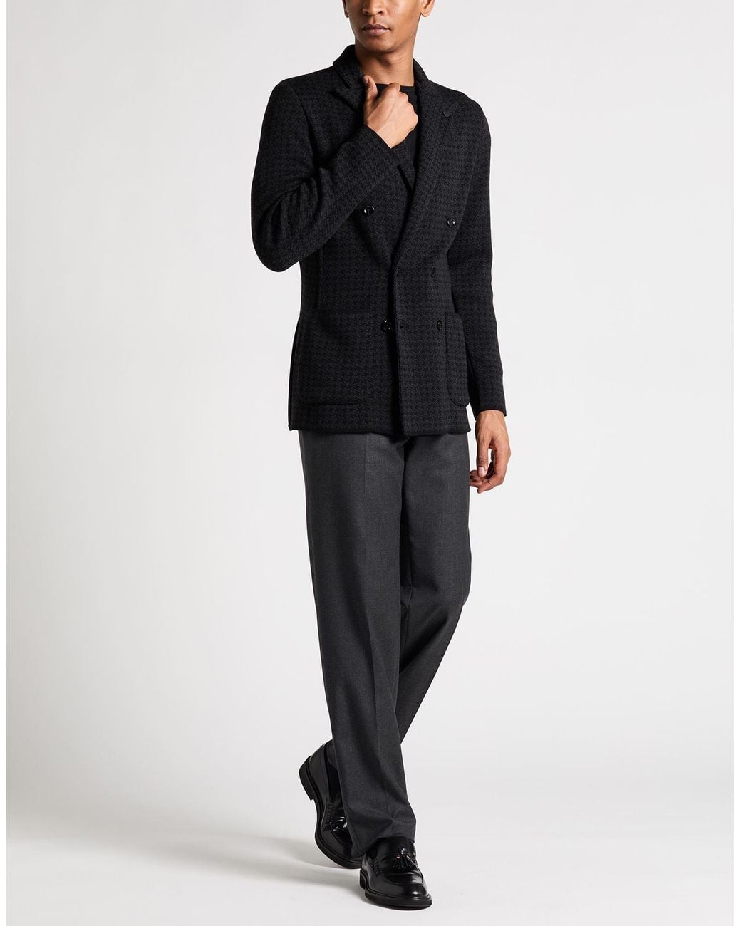 Lardini Black Blazer Virgin Wool for men