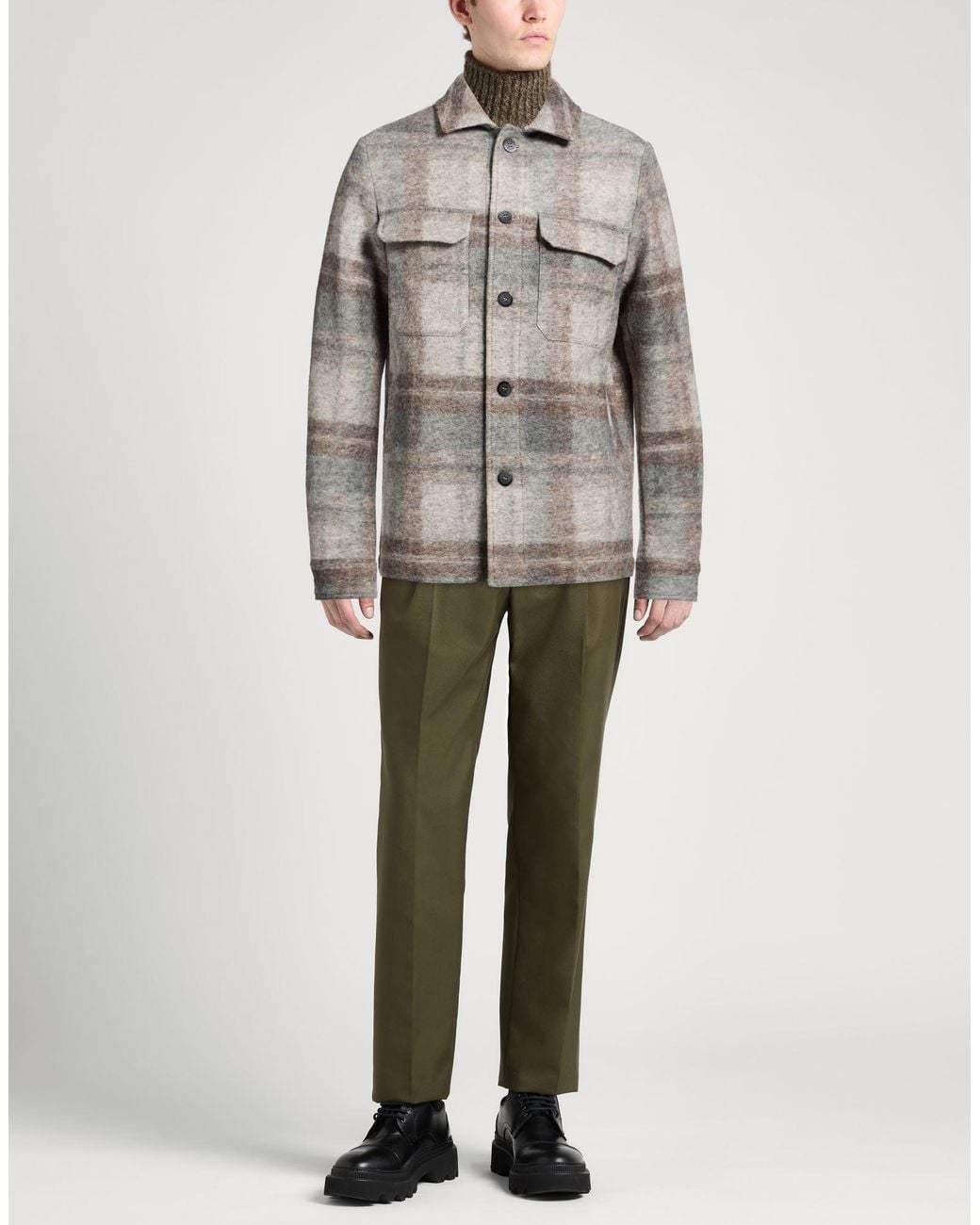 AT.P.CO Gray Jacket Wool, Polyester for men