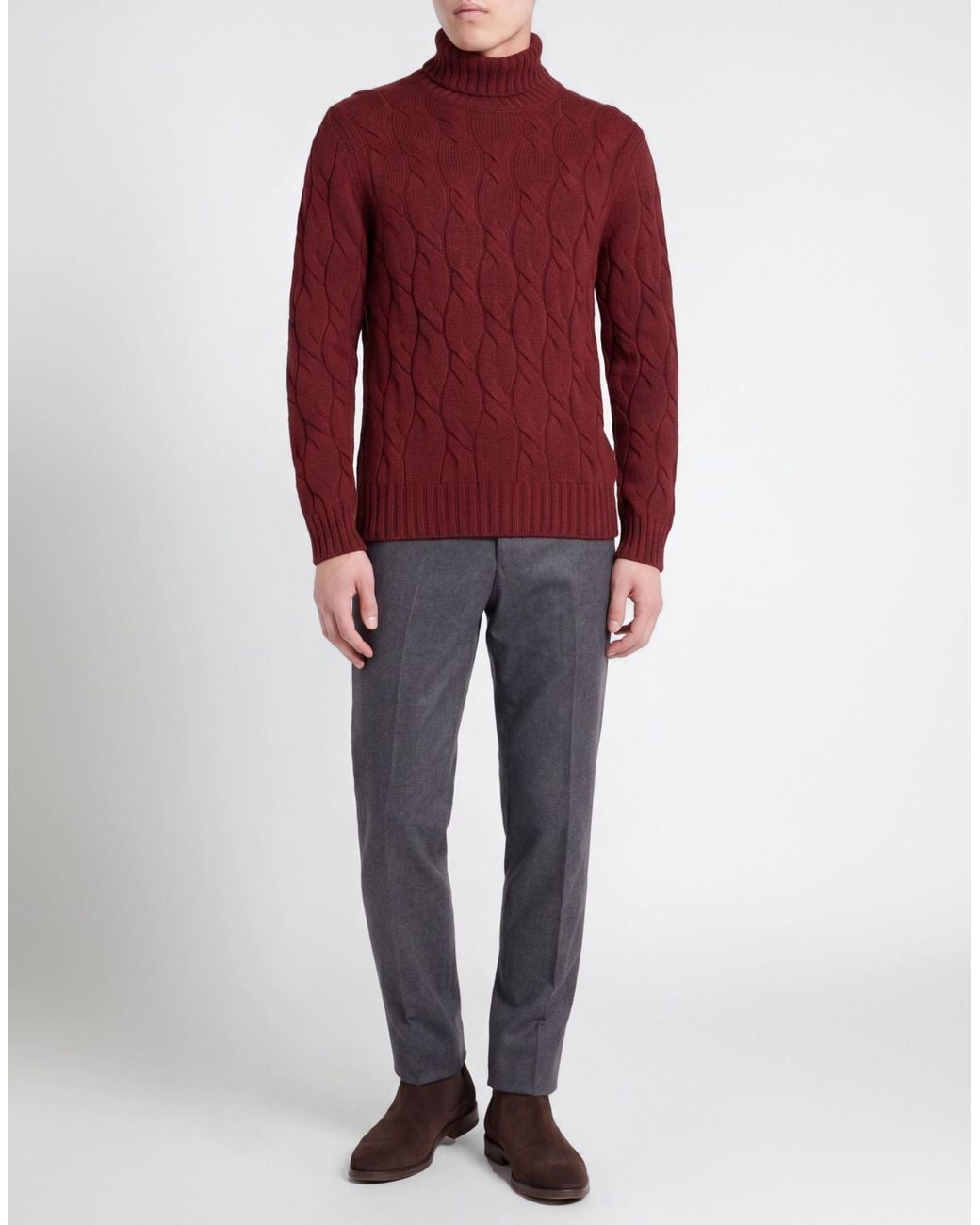 Gran Sasso Red Turtleneck Cashmere for men