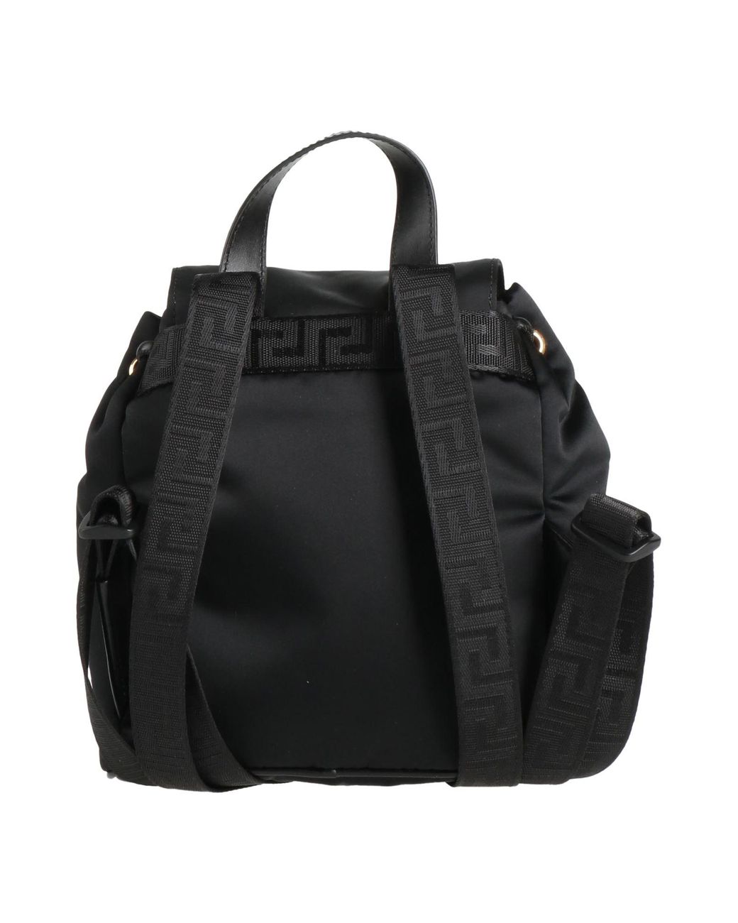 Versace Black Backpack Polyamide, Calfskin
