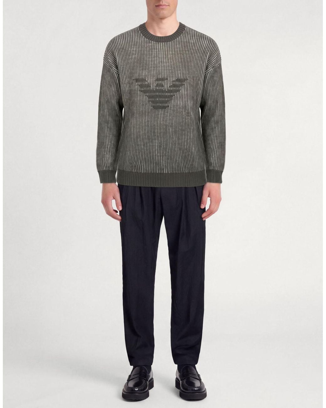 Emporio Armani Gray Sweaters for men