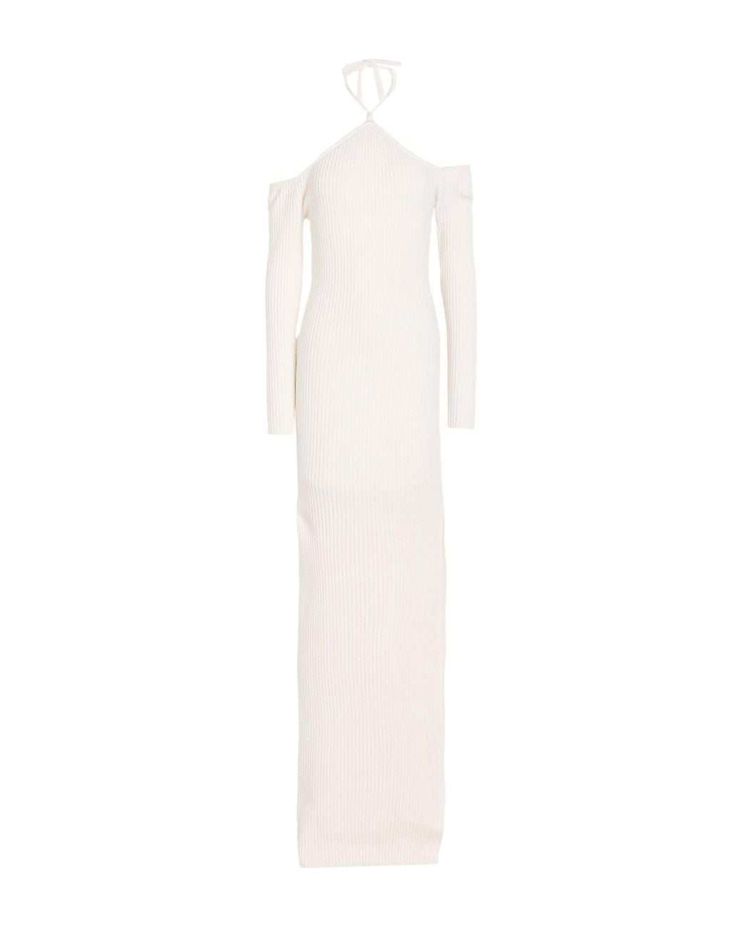 GIUSEPPE DI MORABITO White Maxi Dress Merino Wool, Elastane