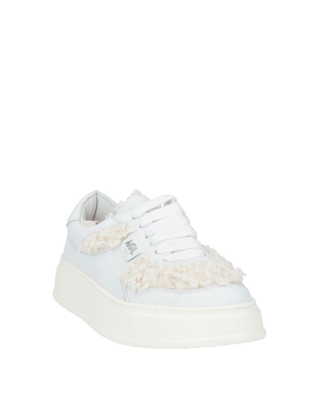 Agl Attilio Giusti Leombruni White Sneakers Leather, Textile Fibers