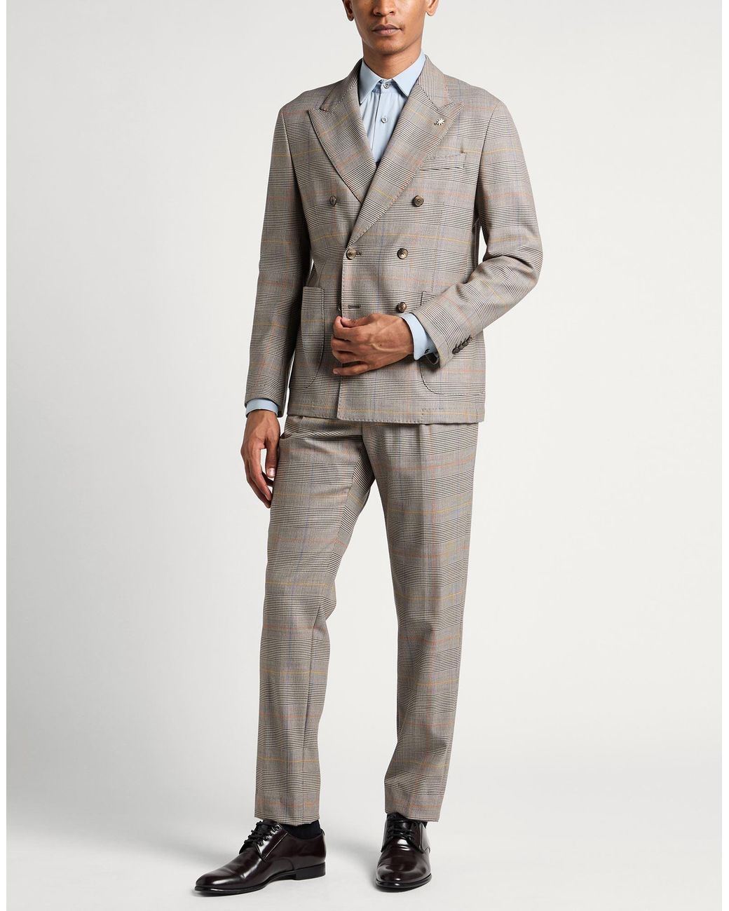Manuel Ritz Gray Suit Polyester, Wool, Elastane for men