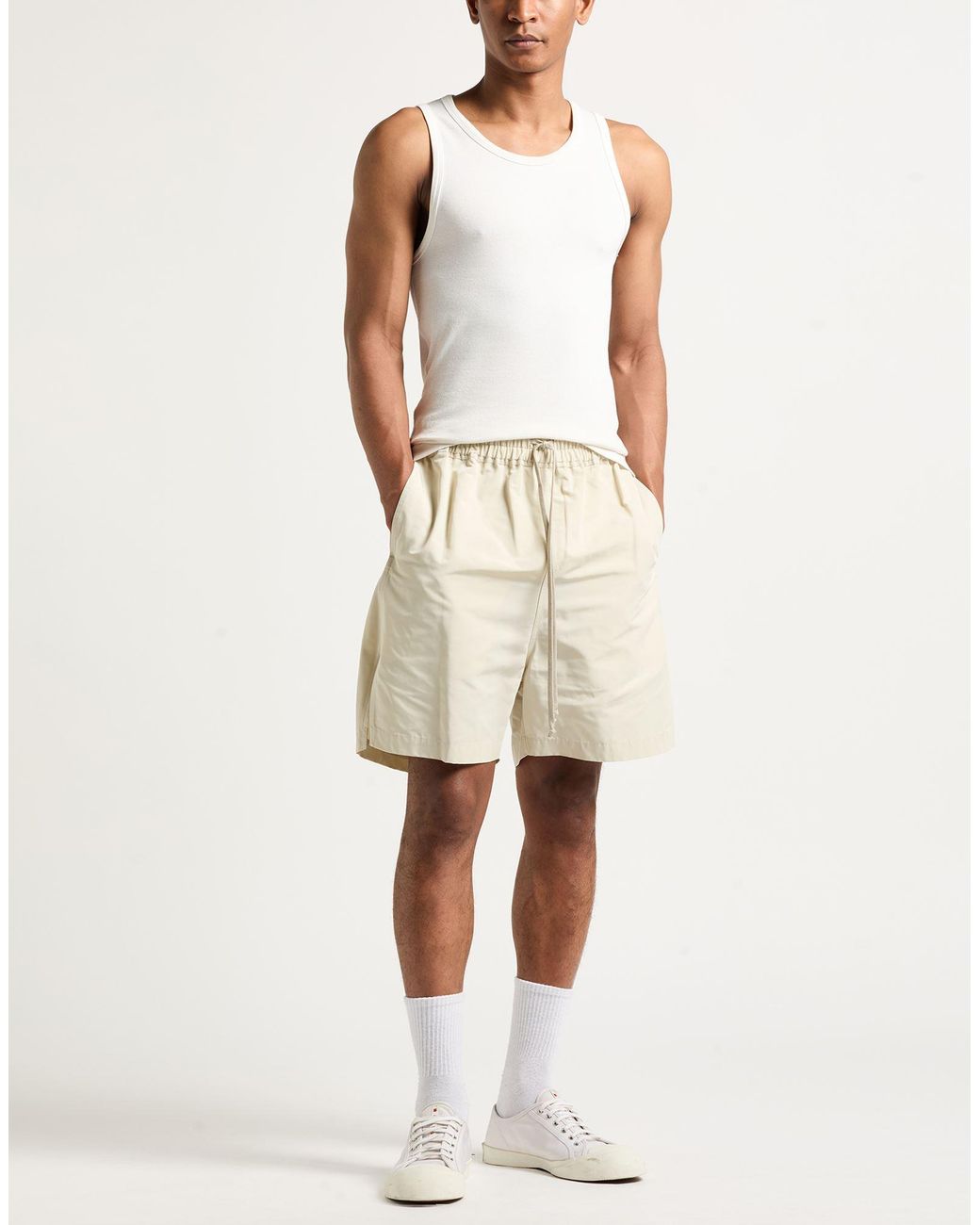 Rick Owens Natural Ivory Shorts & Bermuda Shorts Polyester for men