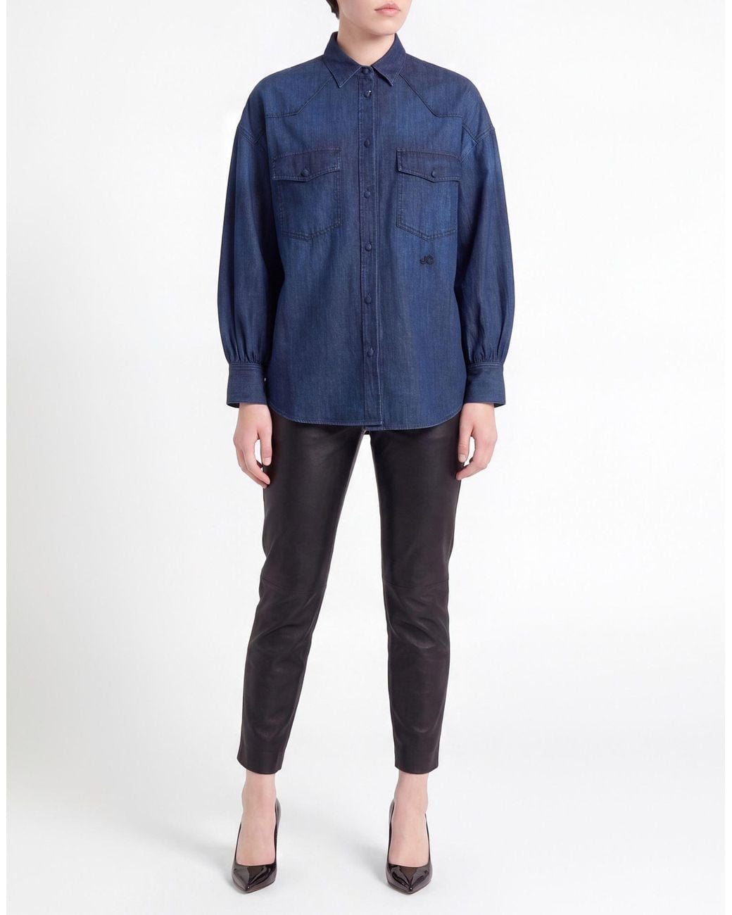 Jacob Cohen Blue Denim Shirt Cotton