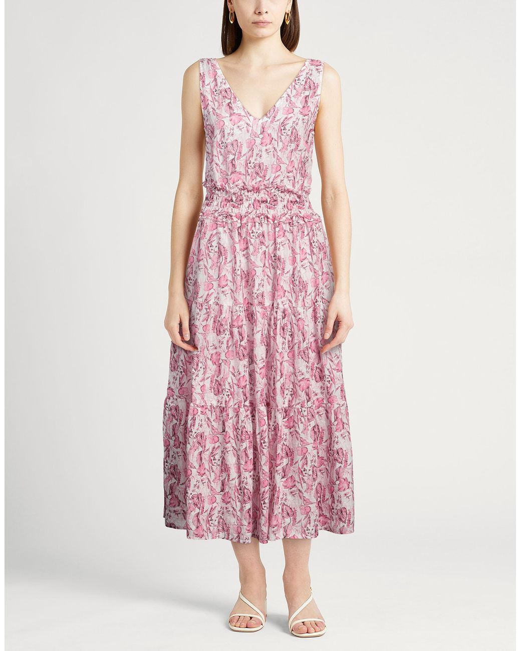 120% Lino Pink Midi Dress