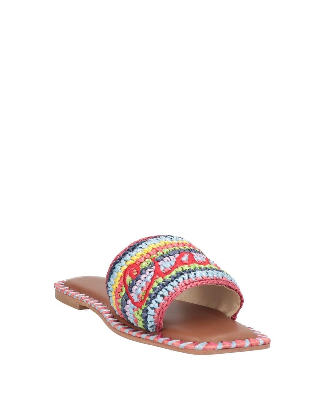 De Siena Pink Azure Sandals Natural Raffia
