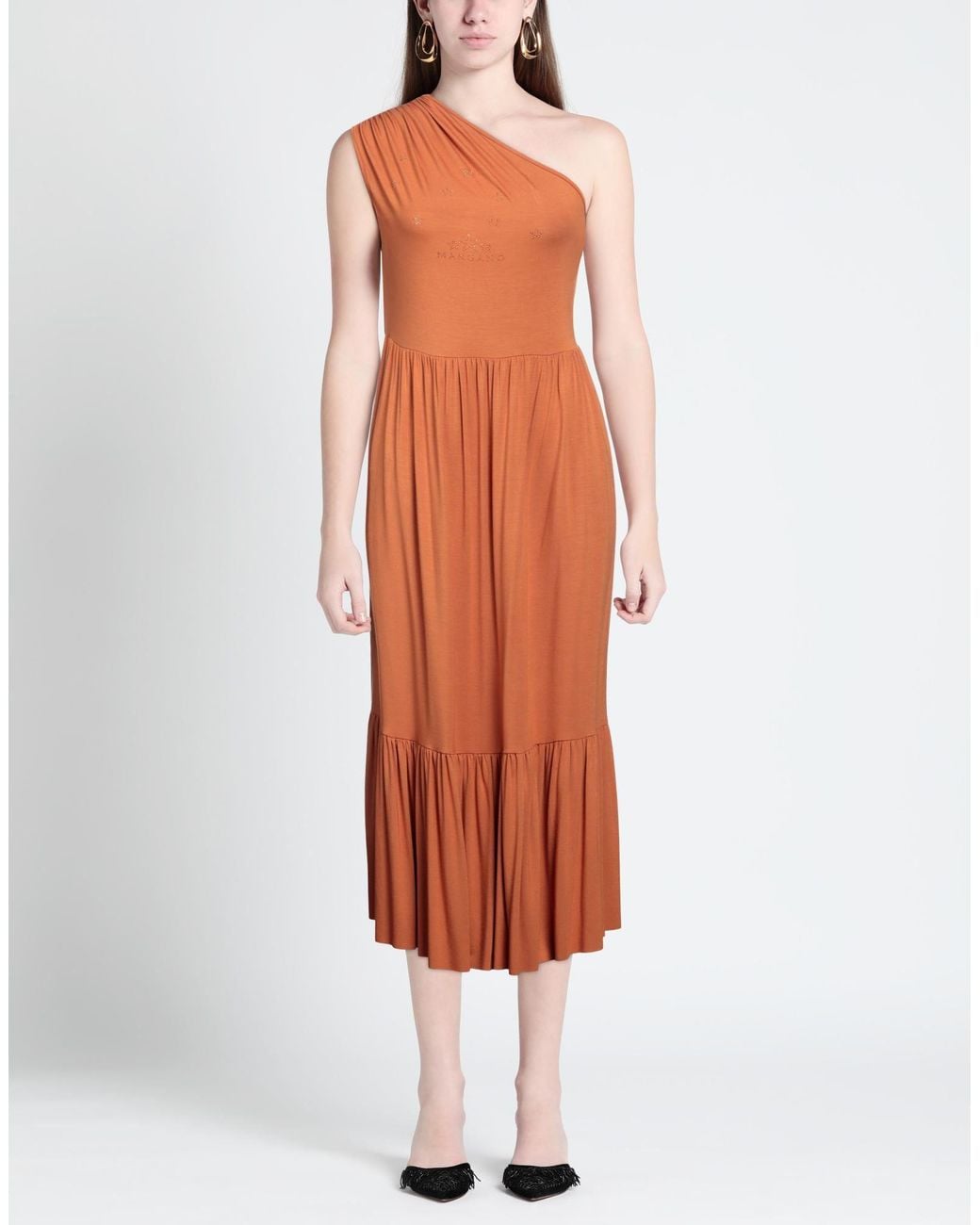 Mangano Orange Midi Dress