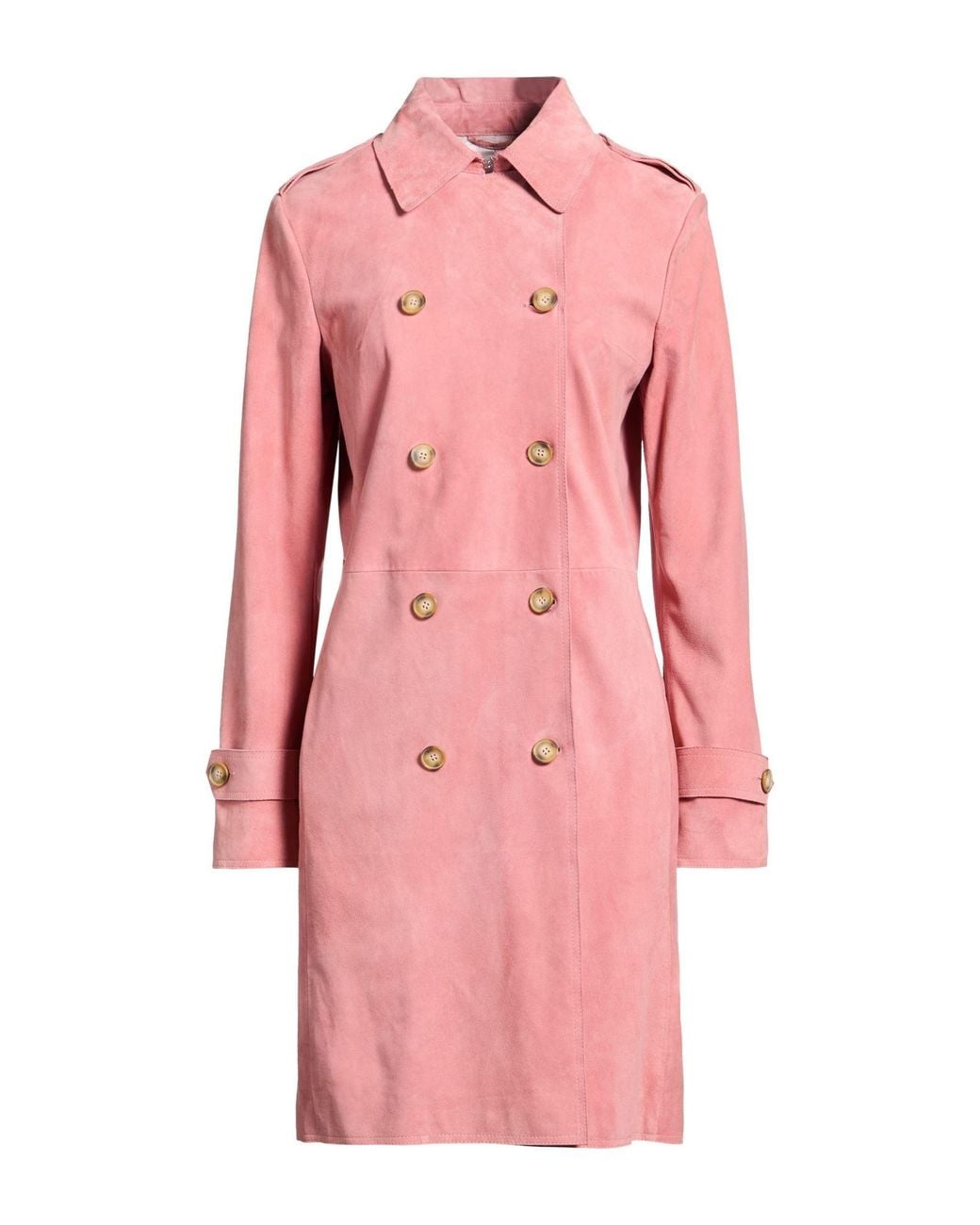Manuel Ritz Pink Overcoat & Trench Coat Lambskin