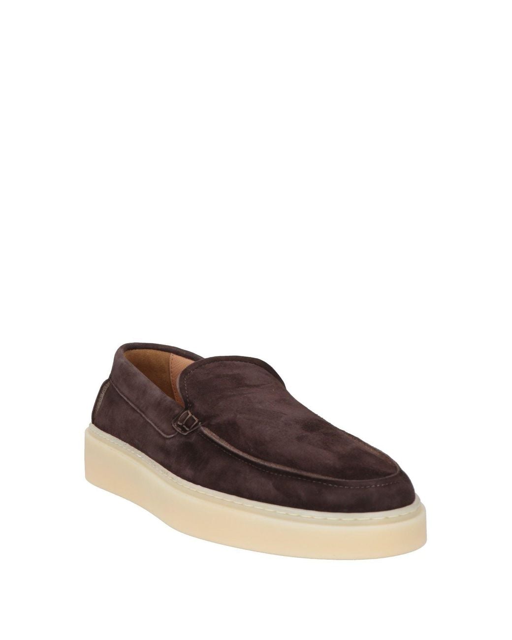 Fabiano Ricci Brown Loafers Leather, Textile Fibers for men