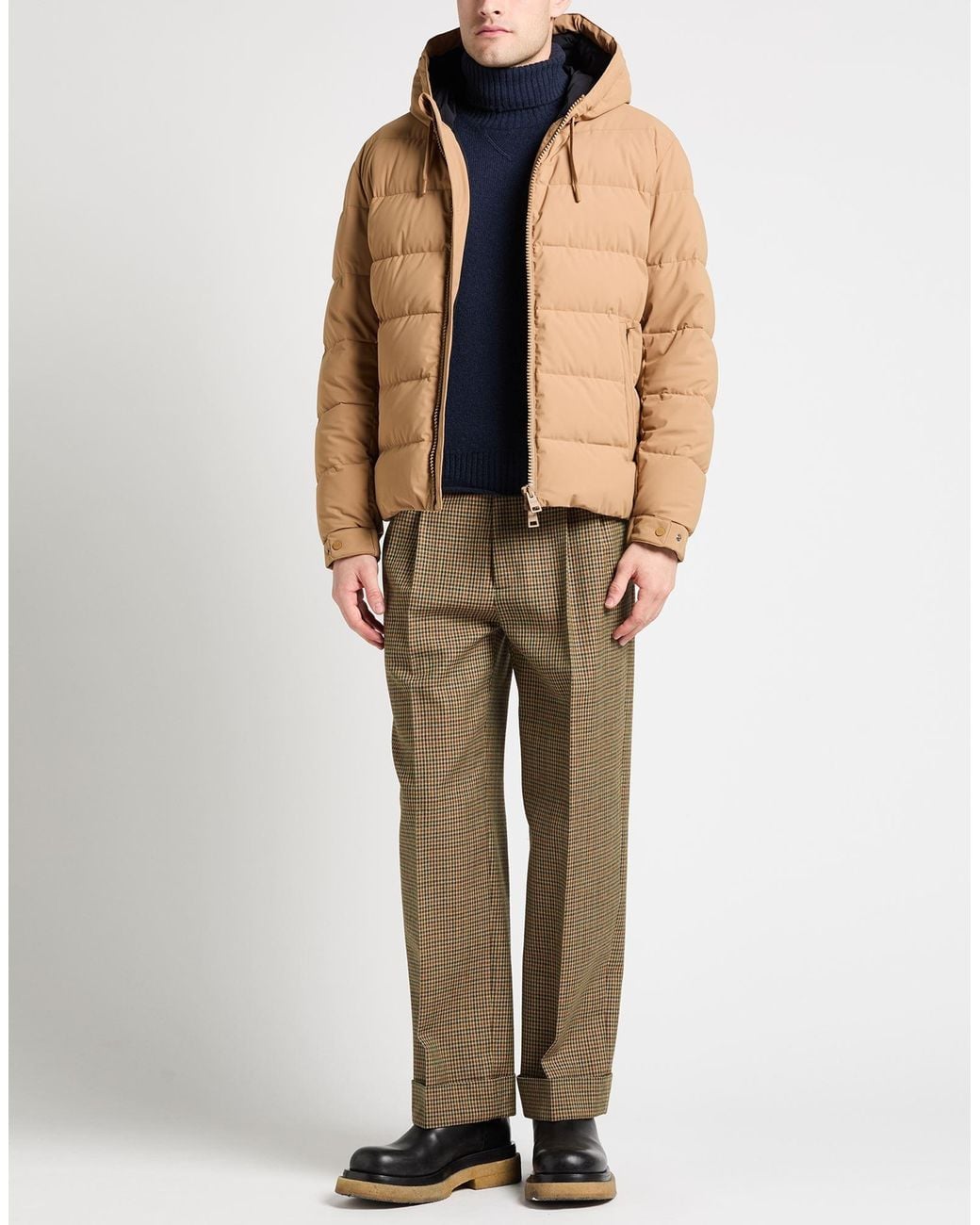 Herno Brown Puffer Polyamide, Elastane for men