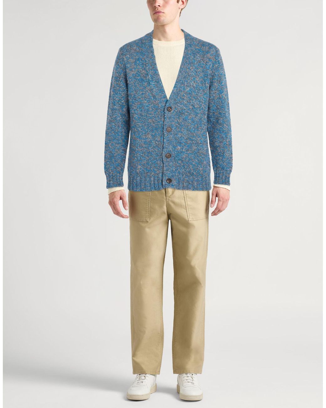 Drumohr Blue Cardigan Cotton for men