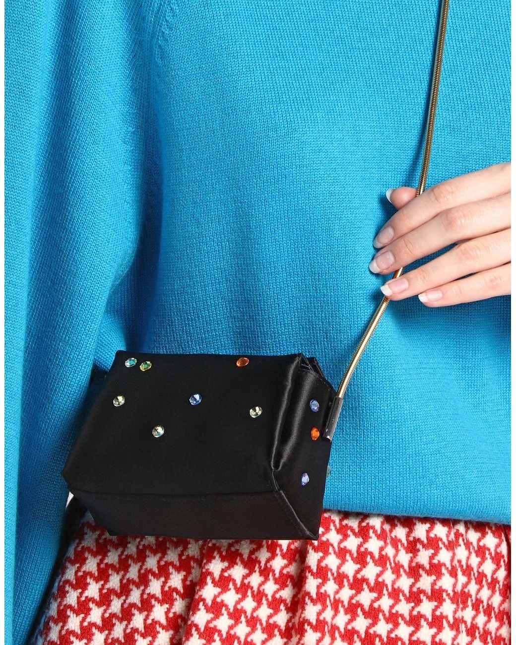 Marni Black Cross-Body Bag Viscose, Silk, Brass