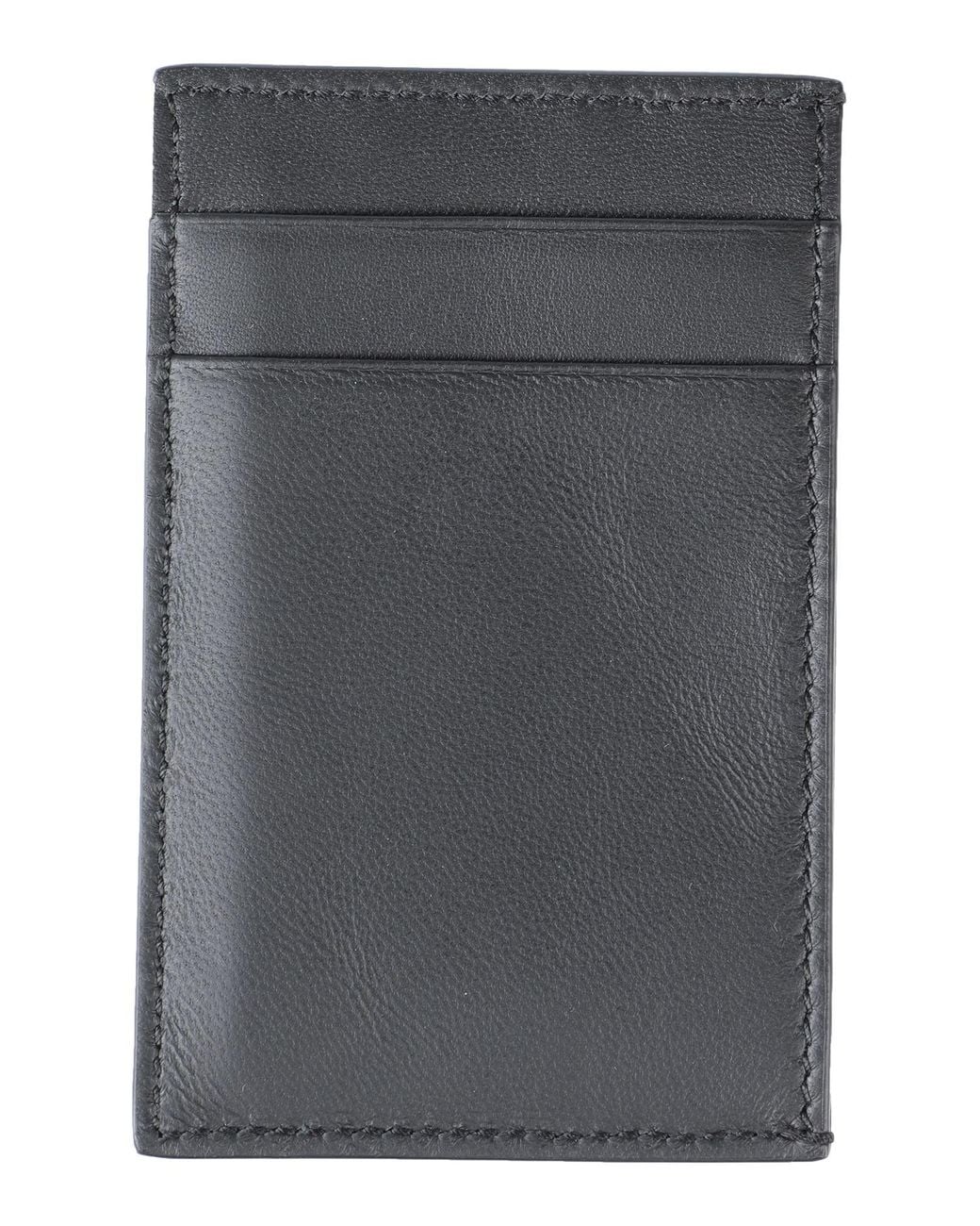 McQueen Black Document Holder Soft Leather for men