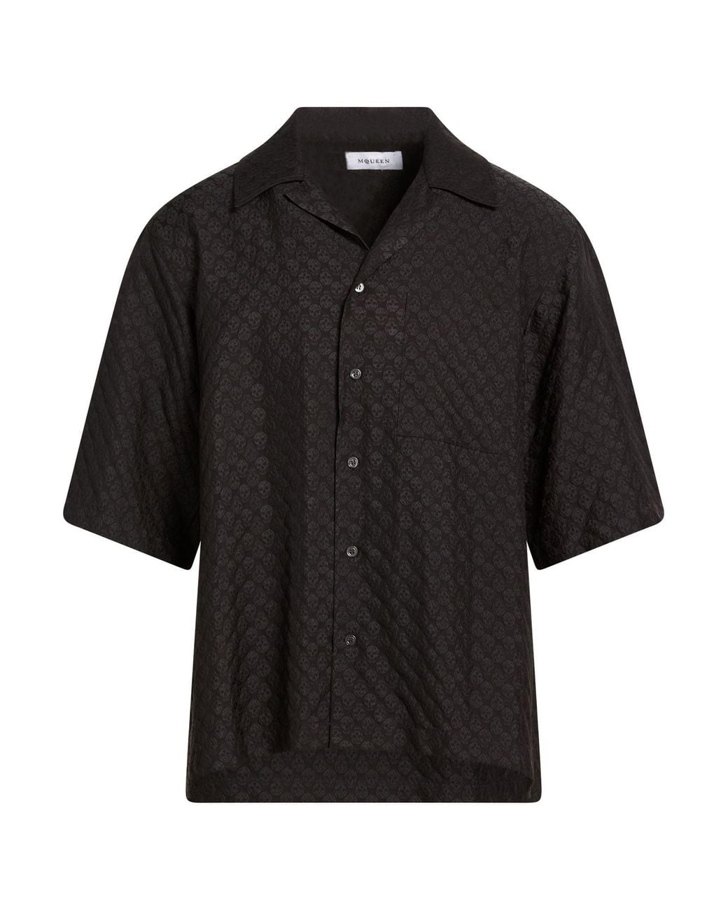 McQueen Black Shirt Viscose, Polyester for men