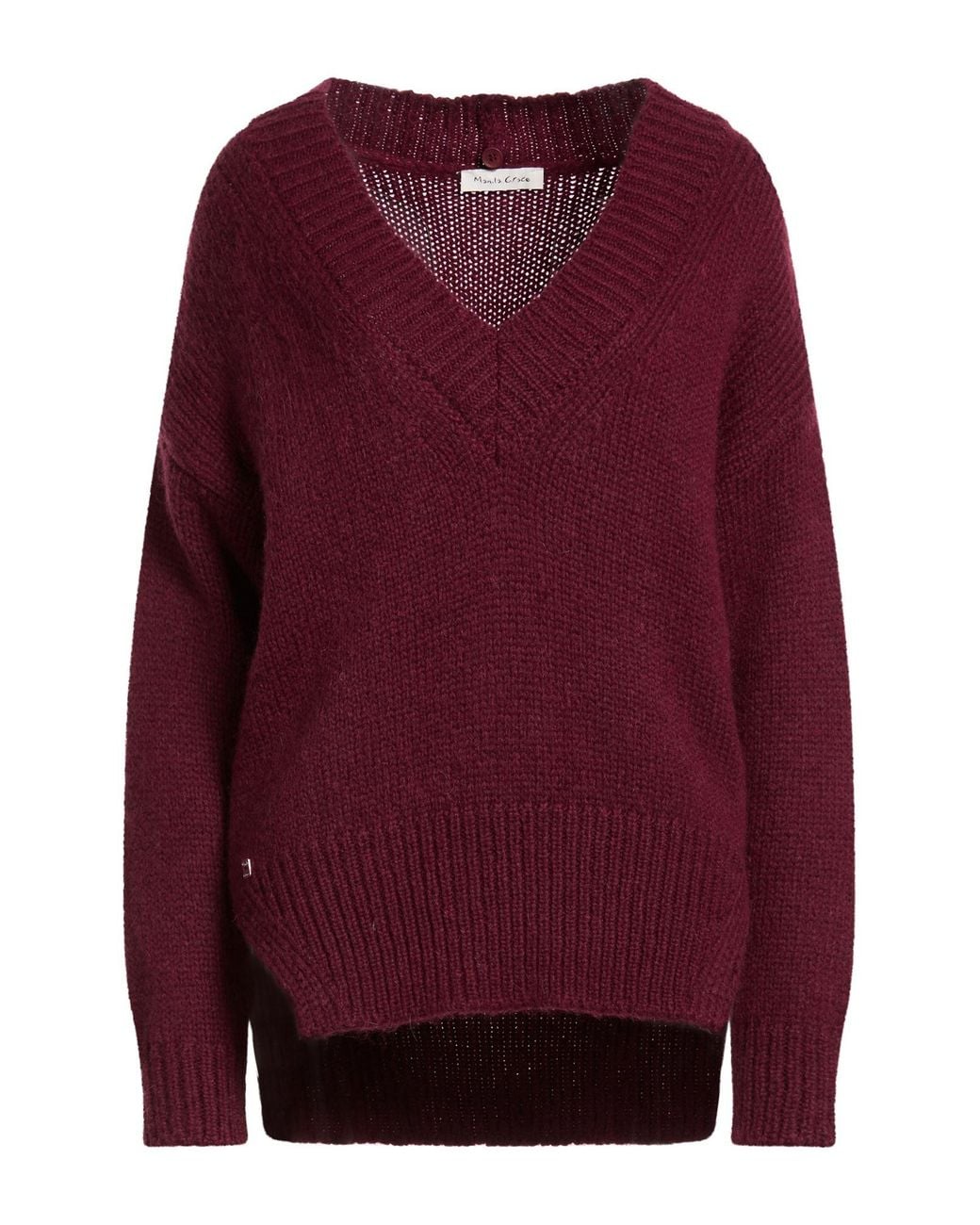 Manila Grace Red Burgundy Turtleneck Alpaca Wool, Wool, Acrylic, Polyamide