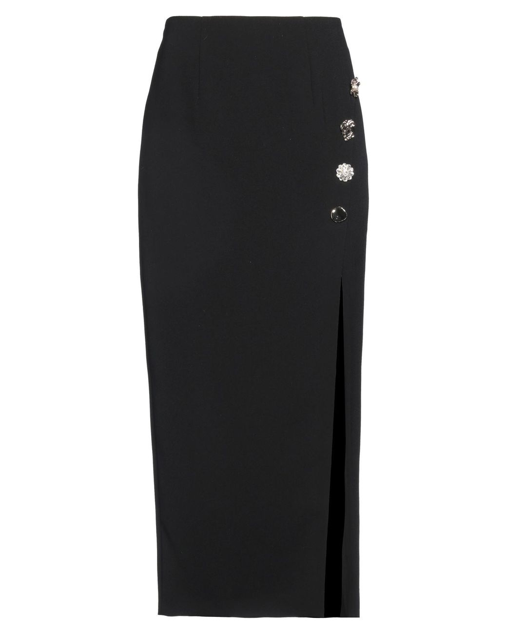 Self-Portrait Black Midi Skirt