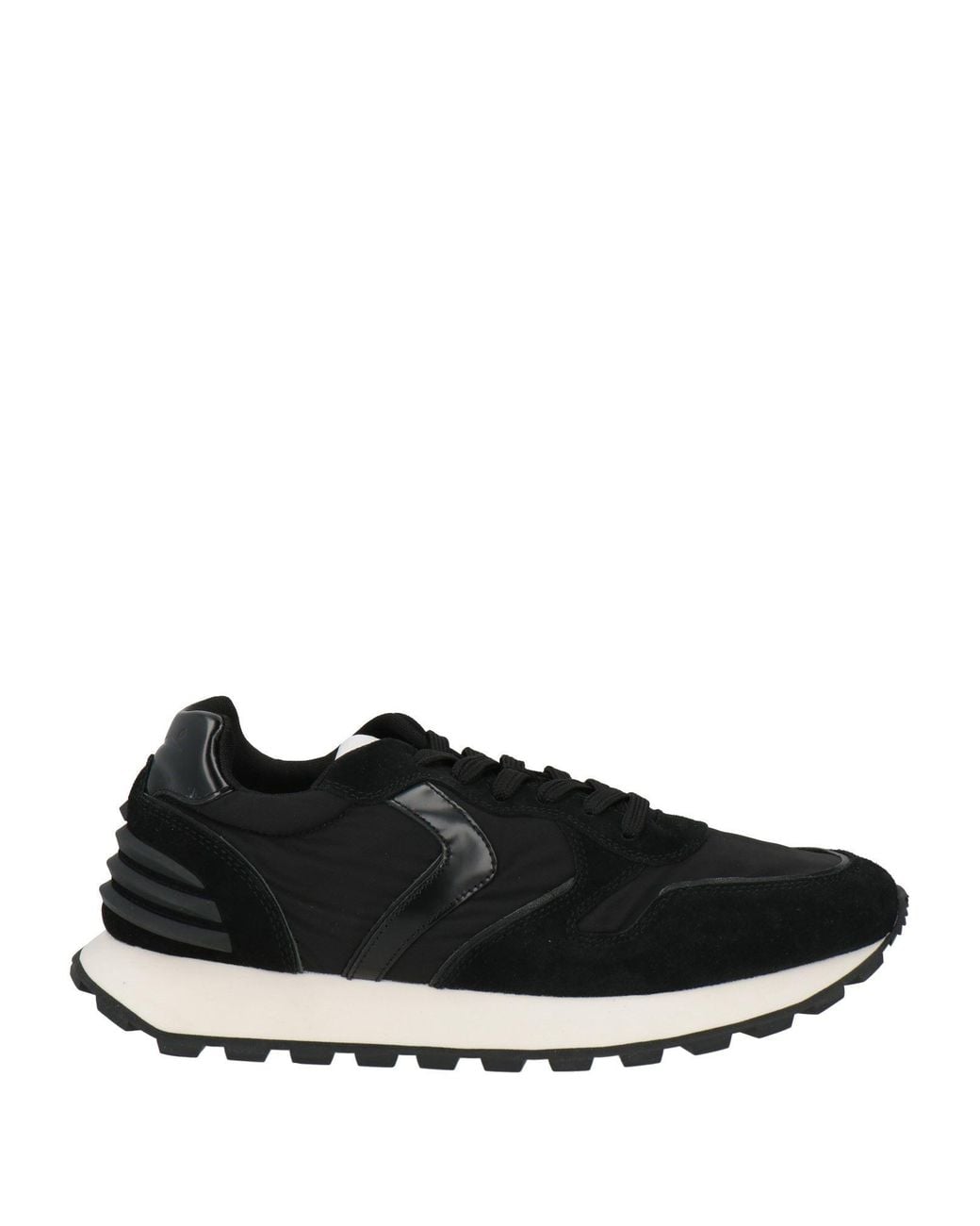Voile Blanche Black Sneakers Leather, Textile Fibers for men