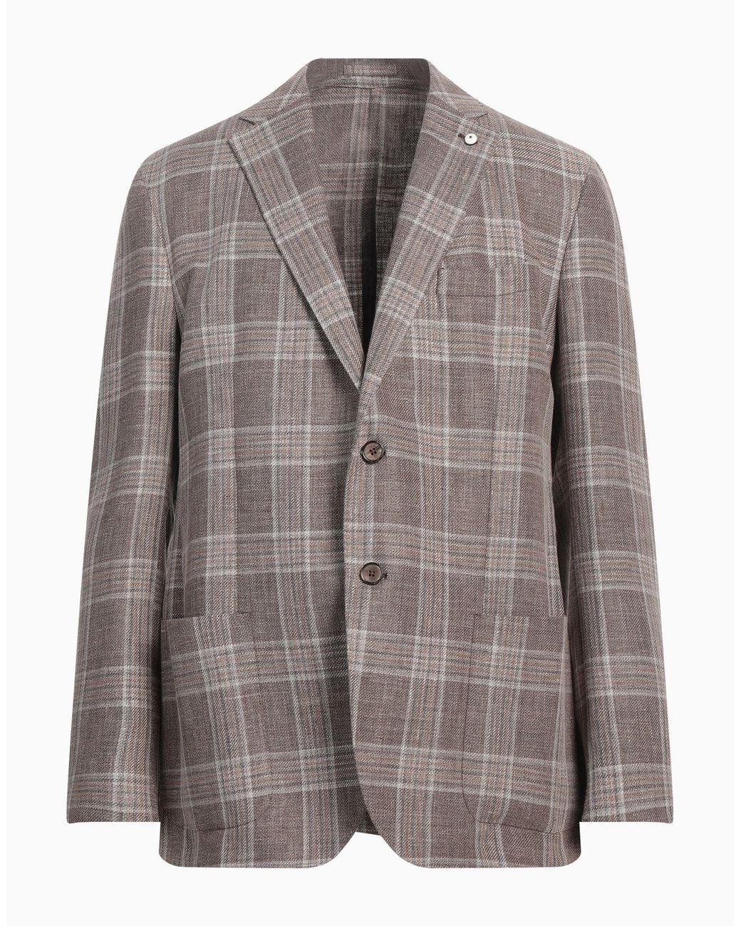L.b.m. 1911 Brown Blazer Linen, Wool for men