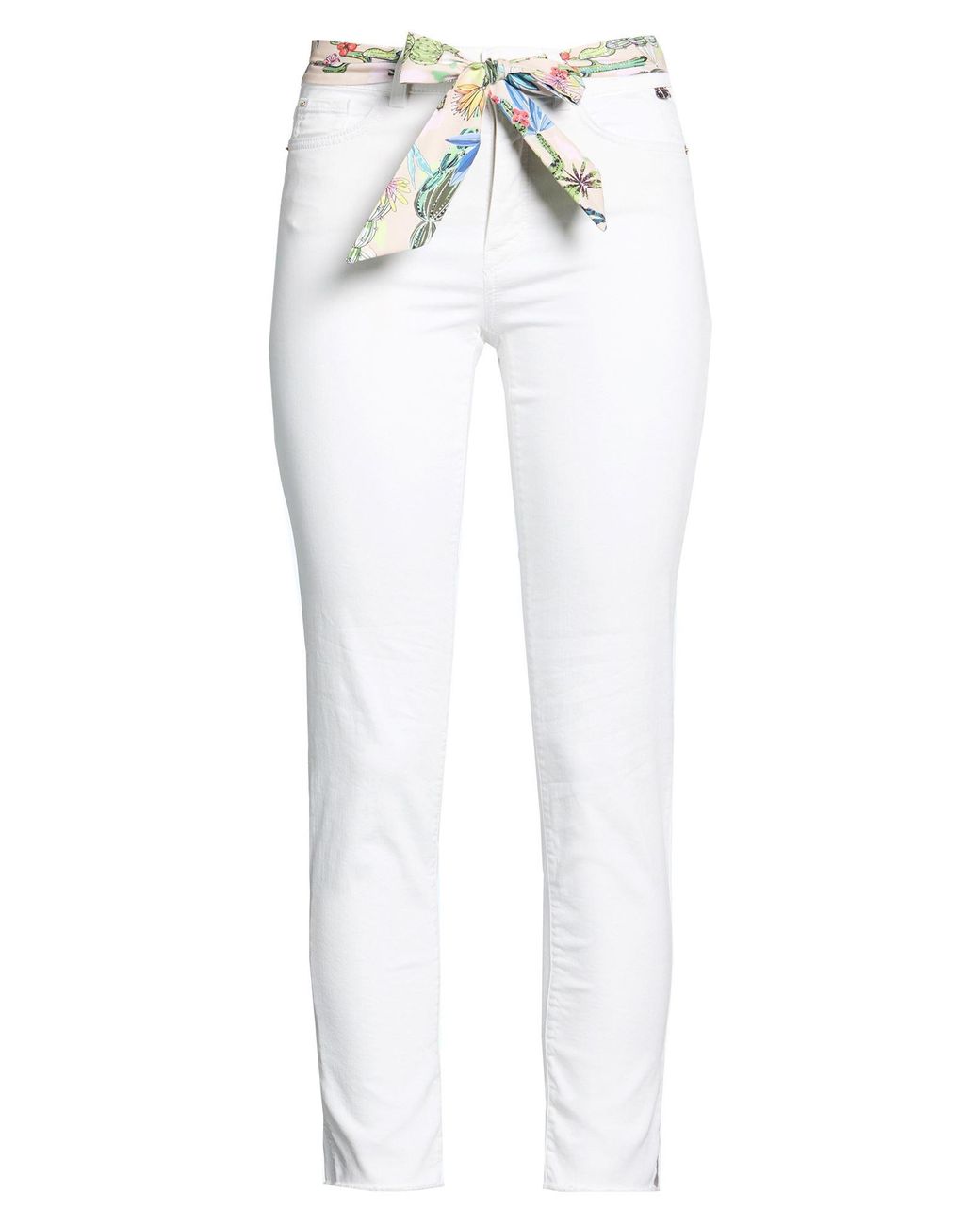 Marc Cain White Pants Cotton, Lyocell, Elastomultiester, Elastane
