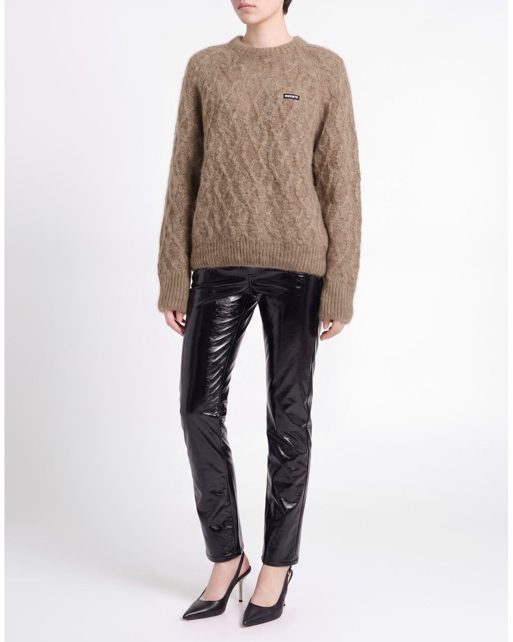 ROTATE BIRGER CHRISTENSEN Brown Khaki Sweater Alpaca Wool, Mohair Wool, Polyamide, Elastane