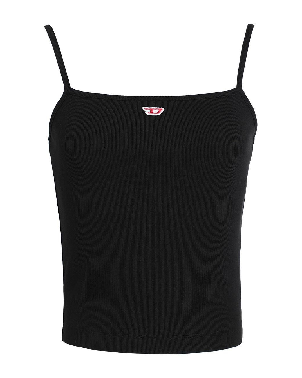 DIESEL Black Cropped Tank With D Logo