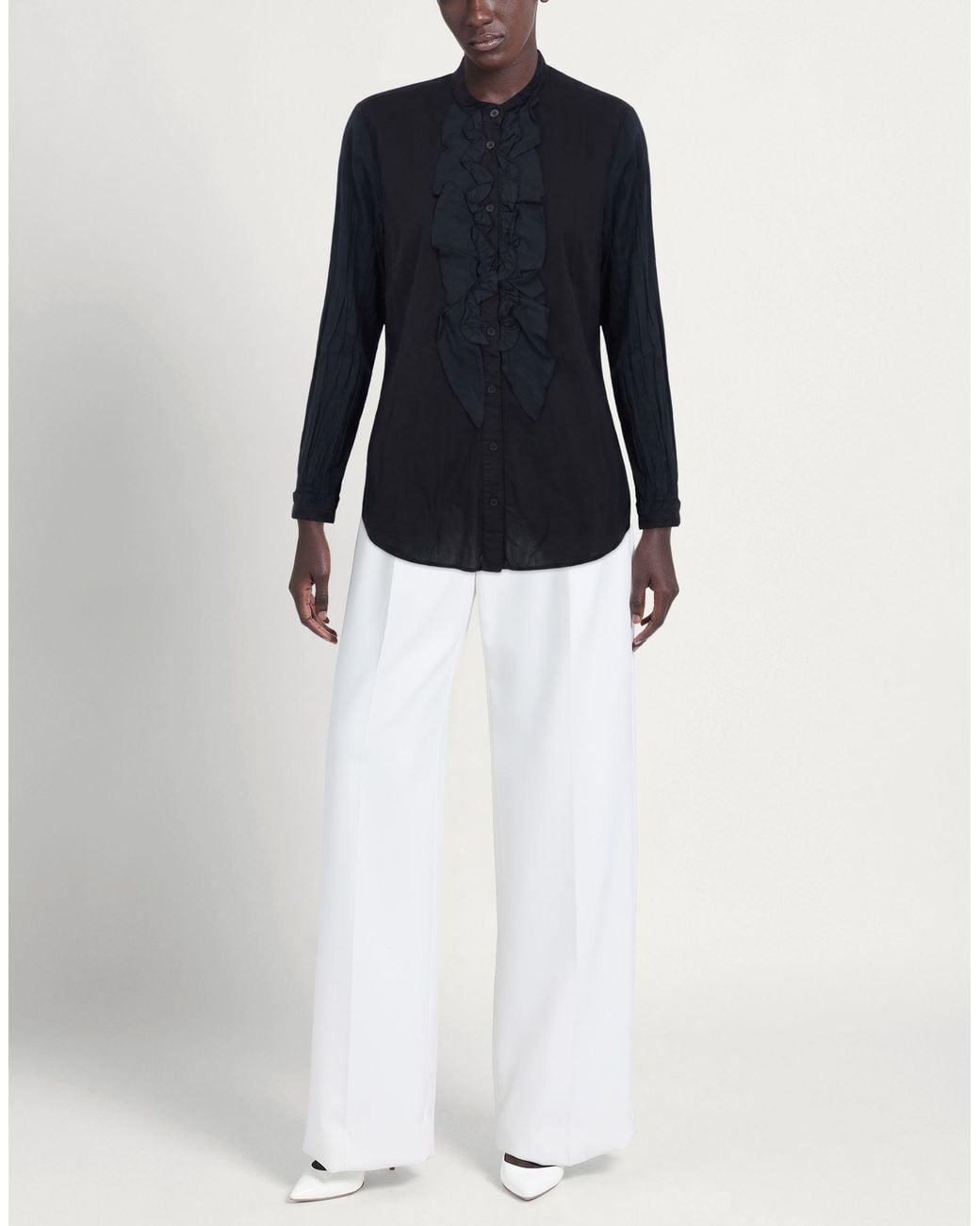 European Culture Blue Shirt Cotton