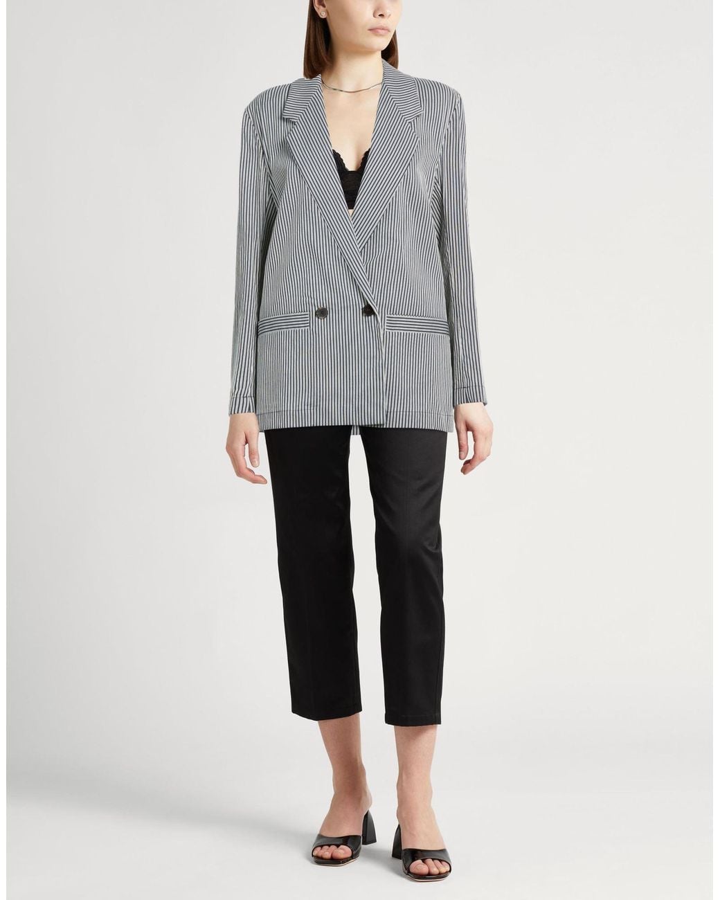 Alysi Gray Blazer Cotton, Linen, Viscose, Polyamide
