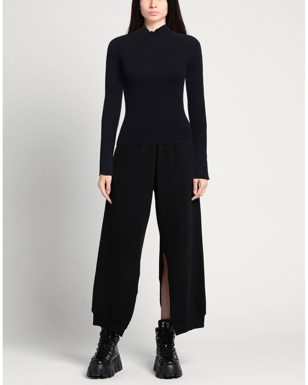 Dondup Blue Turtleneck Viscose, Polyester, Polyamide