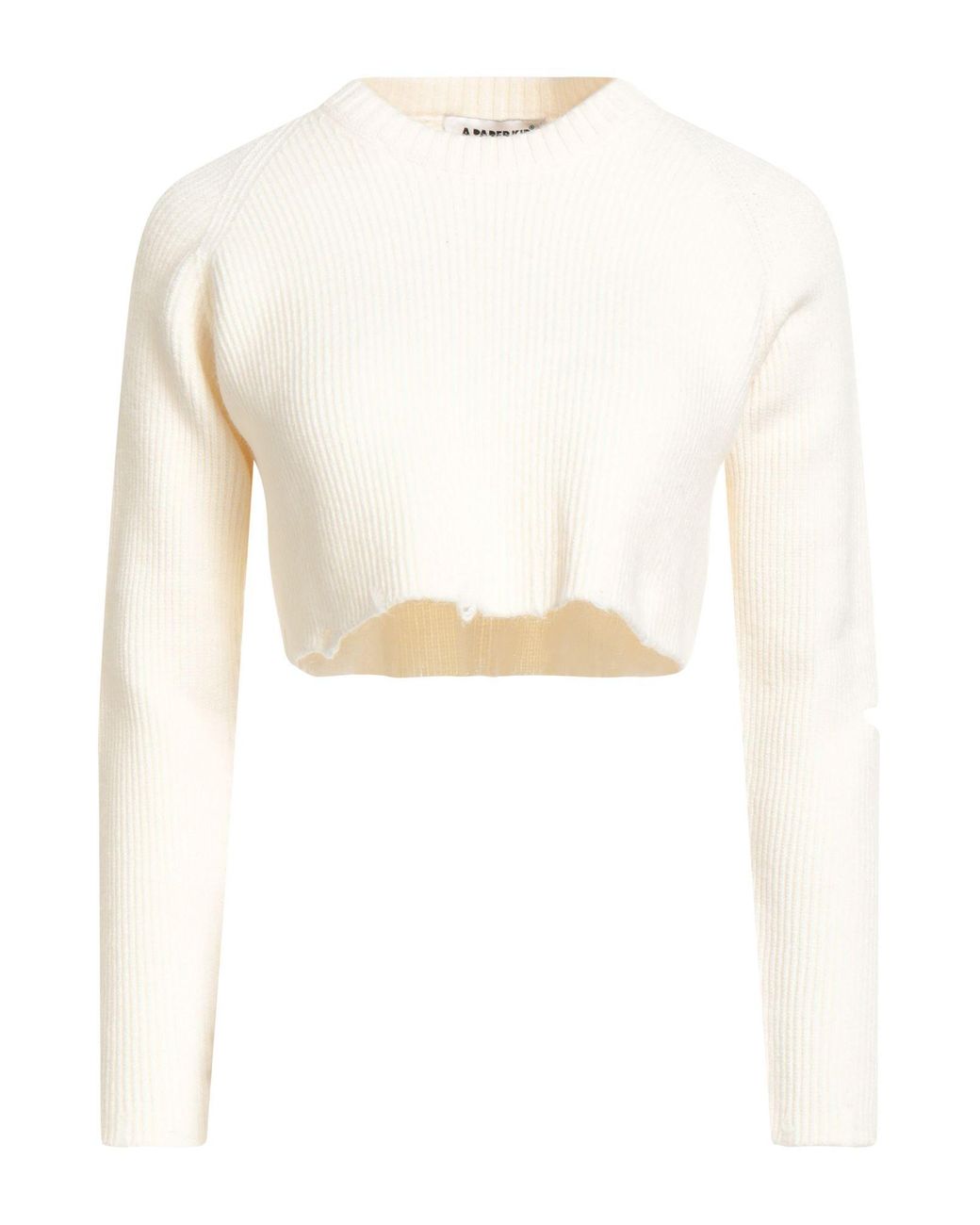 A PAPER KID White Sweater Viscose, Polyester, Polyamide