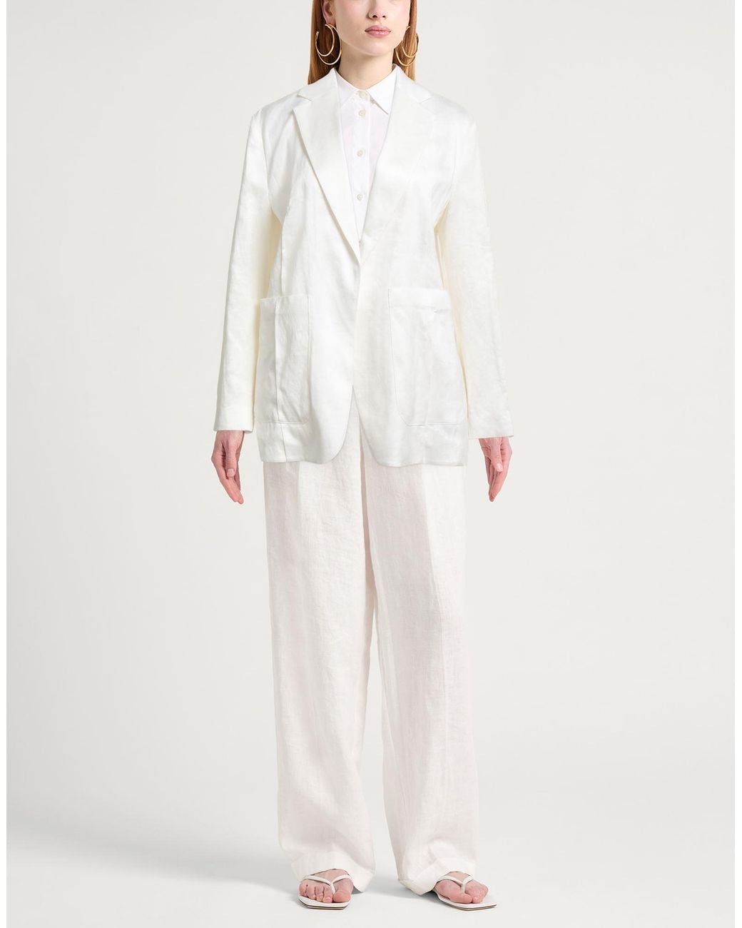 Boss White Blazer Viscose, Linen, Elastane