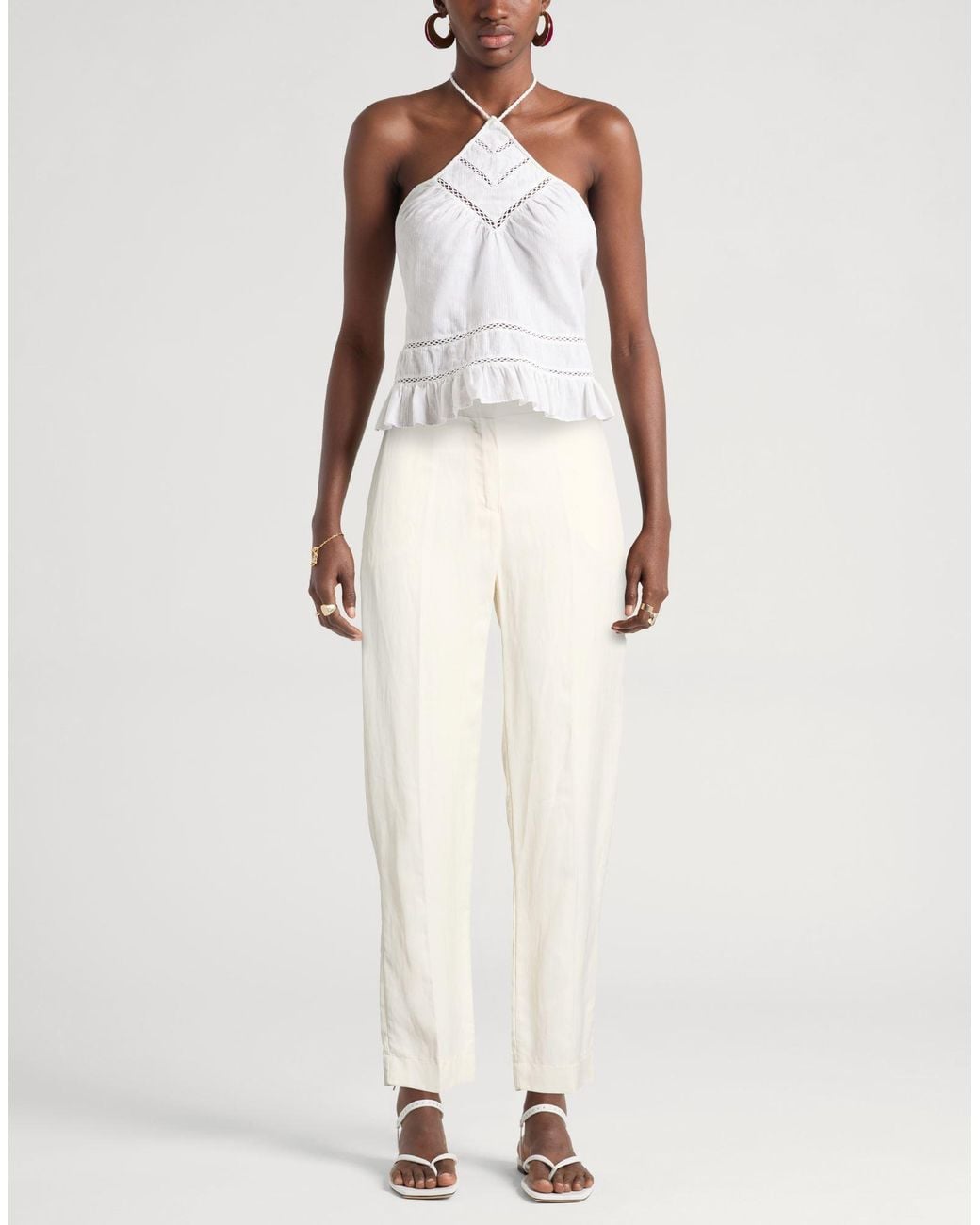 Kaos White Pants Viscose, Linen