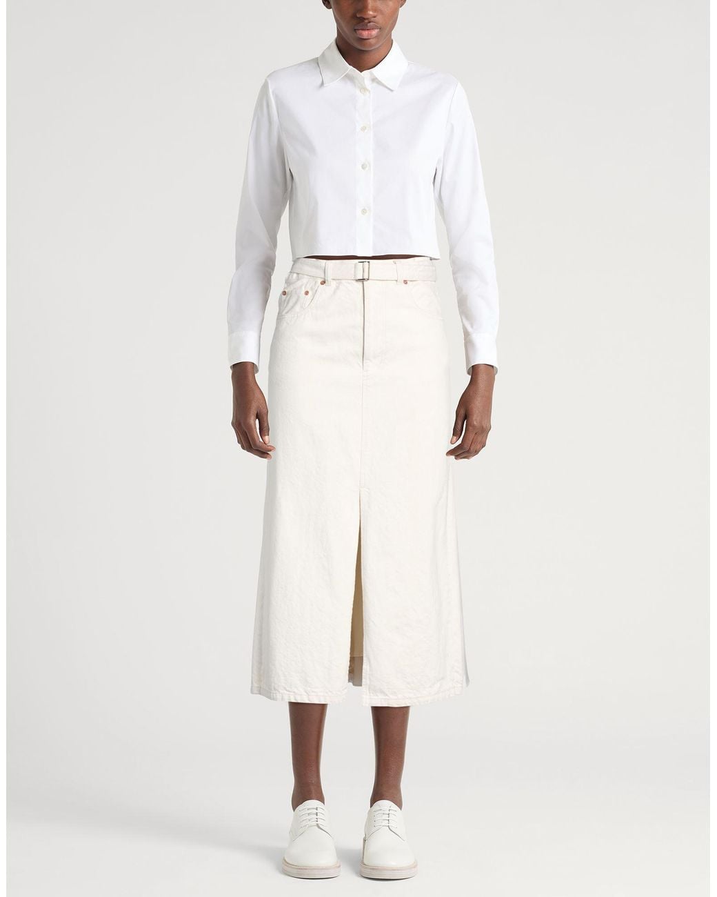 Sacai White Denim Skirt