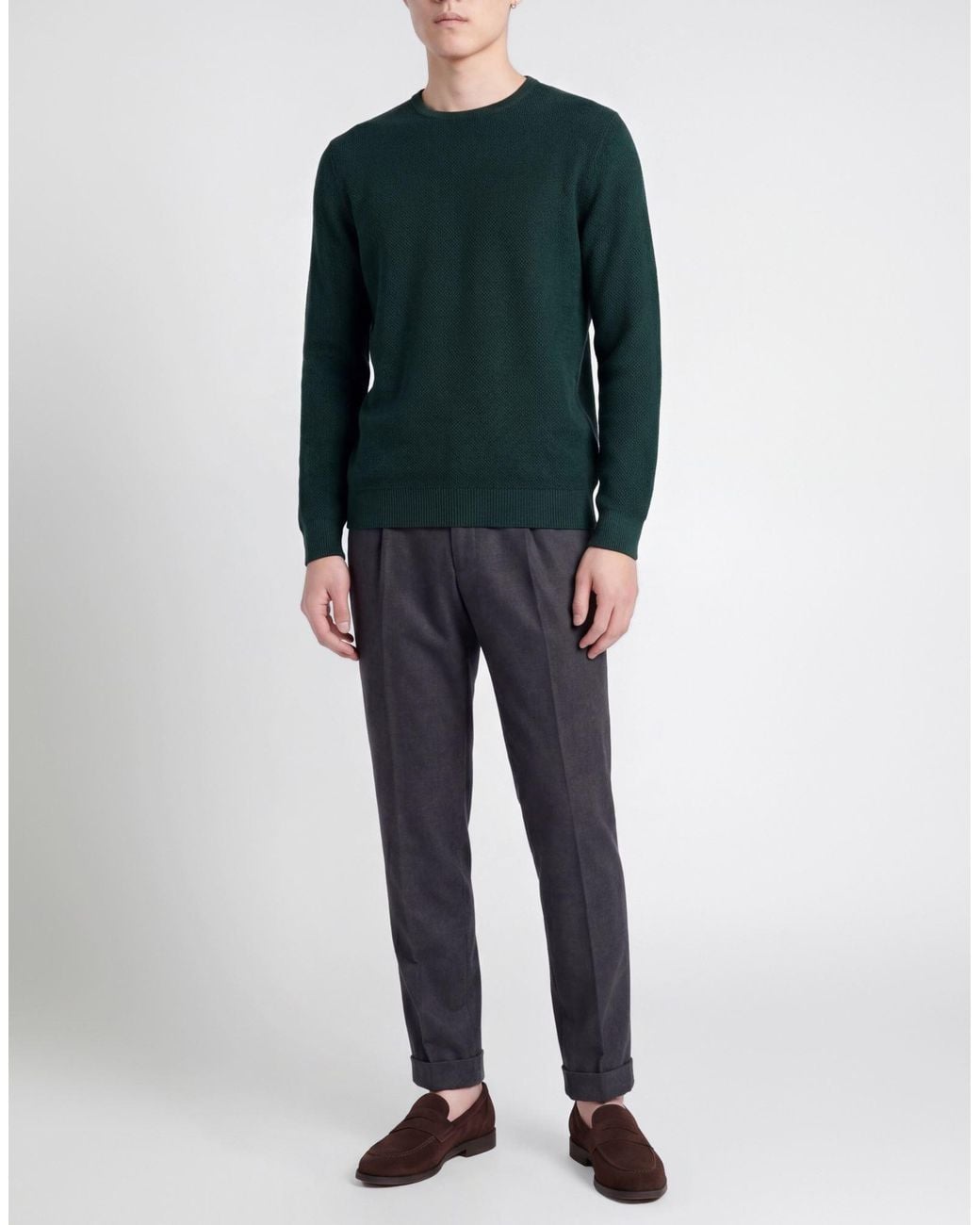 Gran Sasso Green Dark Sweater Virgin Wool for men