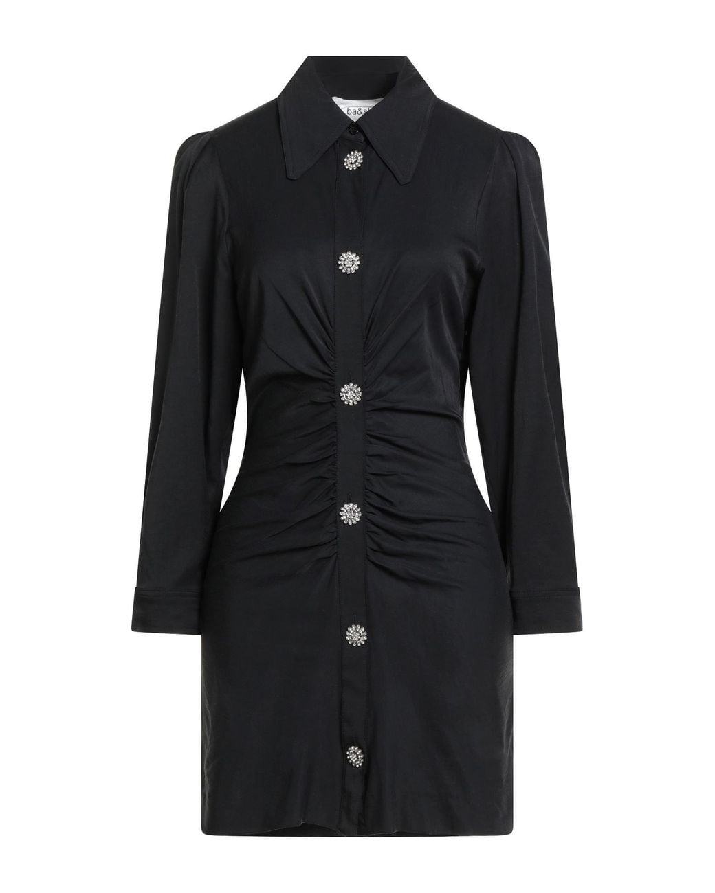 Ba&sh Black Mini Dress Viscose, Lyocell, Elastane