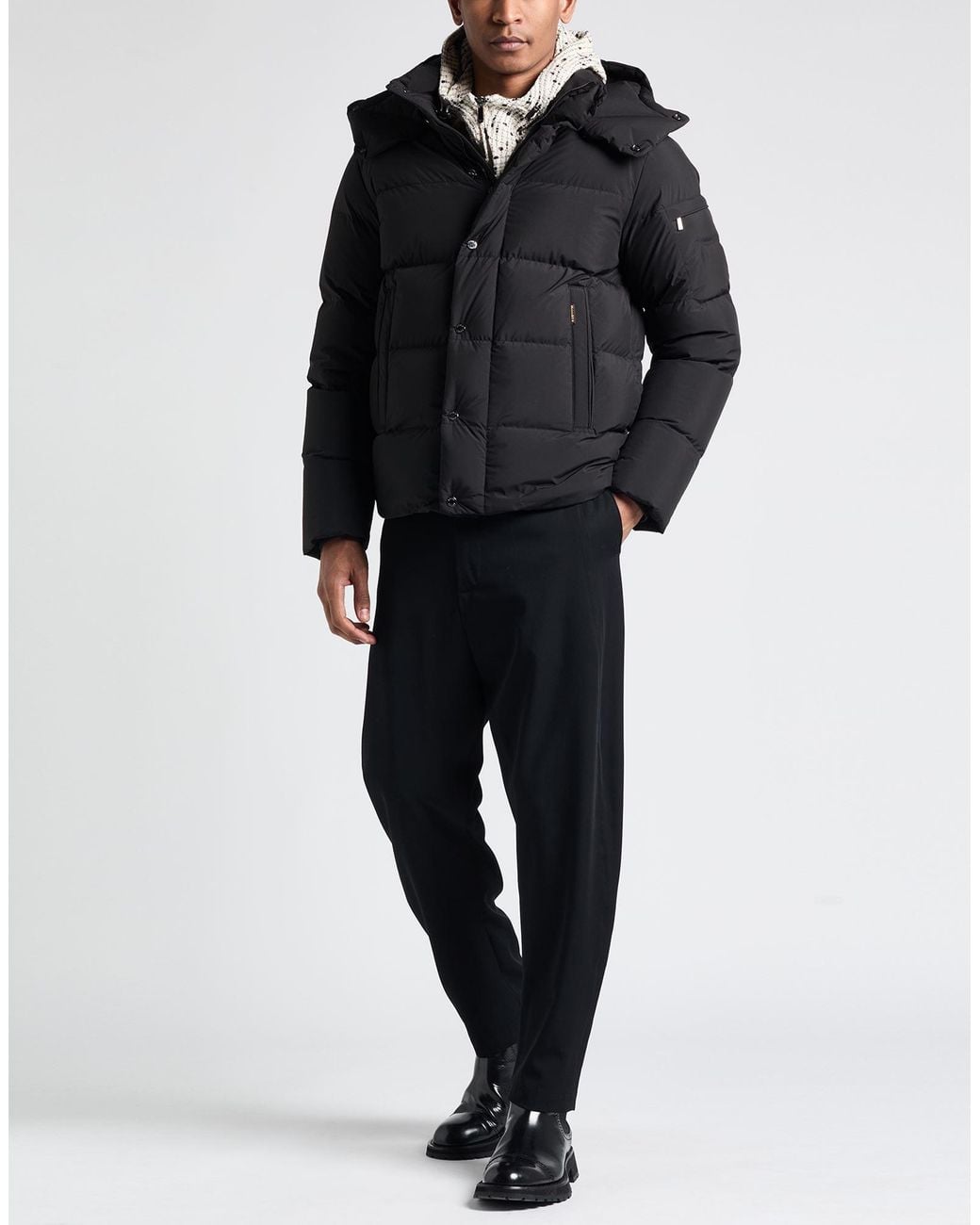 Moorer Black Puffer Polyester for men