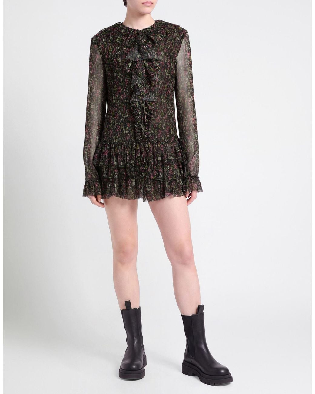 Philosophy Di Lorenzo Serafini Black Dark Mini Dress Polyester