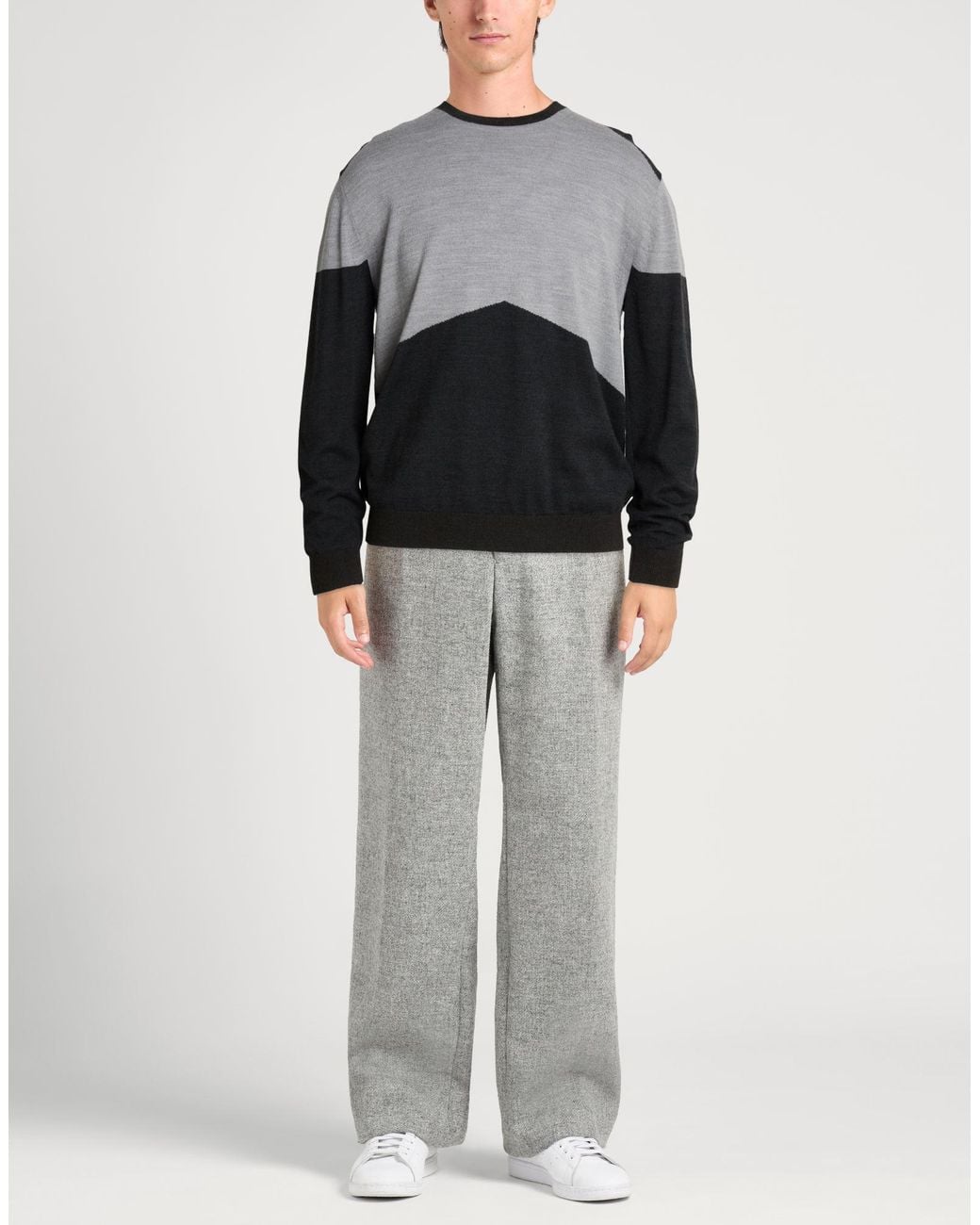 ARMANI EXCHANGE Gray Sweater Acrylic, Virgin Wool for men