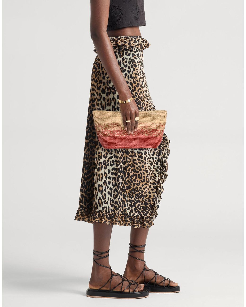 Manebí White Clutch Natural Raffia